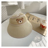 Beige bear empty straw hat / 2-8 years old head circumference 47-54cm