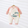 Pink warm little dinosaur butterfly coat / 52cm