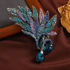 Nirvana phoenix large crystal brooch blue