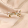 Zircon diamond butterfly stud earrings