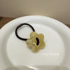 1# crystal transparent flower rubber band - beige