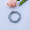 Transparent telephone cord hair tie-light water blue