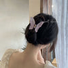 Purple transparent big bow knot clip