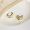 A pair of s925 silver needle c-shaped earrings