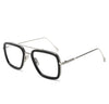 Silver frame black circle white film
