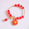 Small daisy crystal bracelet 【red】