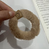 2#short hair tie with smiley face - khaki