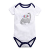 Short sleeve white embroidered dinosaur / 3m(52cm)