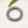 Transparent telephone cord hair tie-grey