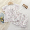 White [girls gauze printing suit] / 80 cm