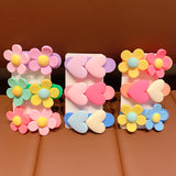 Korean version of color contrast flower love hairpin sweet and cute girl's back head plate hairpin candy color baby hairpin