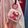 Earphone case-m strawberry bear-with rose circle / airpods 1st generation/2nd generation