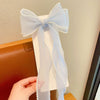 6#pearl bow streamer hair clip-elegant blue