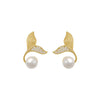 Pearl fishtail earrings