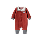 Will Textile Knitting Texture Front Open Stitching Romper Baby Autumn Onesie Spring and Autumn Baby Clothes