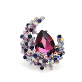 European and American temperament crystal moon brooch for women's sweaters, autumn and winter accessories, versatile and atmospheric pins, simple and personalized corsage