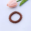 Transparent telephone cord hair tie - dark coffee