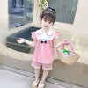 Pink short sleeve fox tie / 73