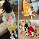 Canvas Cute Cartoon Children's Bag Princess Fashion Little Girl Messenger Bag Baby Shoulder Bag Girls Satchel Bag Fashion