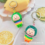 Cute Colored Dinosaur Baby PVC Keychain Ornament Blind Box Cartoon Animal Student Backpack Doll Pendant