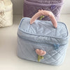 Sky blue flip cosmetic bag