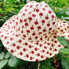 Red floral sun hat / 6-9m (head circumference 46-48㎝)