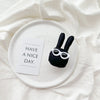 White bracket - bang bang glasses rabbit - black
