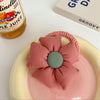 Fabric flower hair tie-bright red