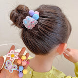 Children's hair rope cute small animal high elastic durable rubber band baby ponytail head rope cartoon small ball flower headdress