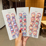 Korean cartoon children's hair rope set girls thumb hair circle little girl cute fruit head rope baby hair accessories