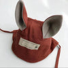 Ash squirrel standing ears red brown hat / s（49cm）