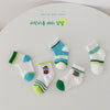 1355 blue and green contrast color mesh socks / s (recommended foot length 12-15cm) about 1-3 years old