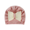 Leather pink + beige fat bow / s34cm 0-6 months (35-40cm)