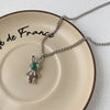 Green space bunny necklace