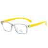 Transparent gray frame yellow legs