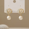 White camellia stud earrings
