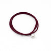 Wine red one pearl simple hair tie