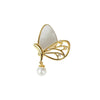Gold and white butterfly brooch