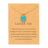 Sky blue gold card gold chain