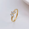 White shell butterfly gold / us size 6