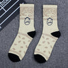 Cowhide yellow 2 (clown) / one size nude socks (38---43)