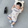 Blue chubby-short sleeve suit / 66cm