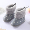 Dk008 polka dot fur boots gray / 12 yards