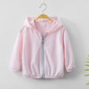 Long-sleeved hooded sun protection clothing pink / 90cm