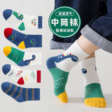 Children's Socks, Boys' Mid-Tube Socks, Students' Autumn and Winter Cartoon Baby Long-Tube Sports Trendy Socks