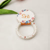2 pack floral telephone cords - white
