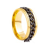 Gold ring + black chain / number 5