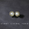 Golden diamond edge pearl / 12mm