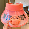 37# rose red english retractable empty top fan hat / one size fits all