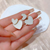 White heart earrings